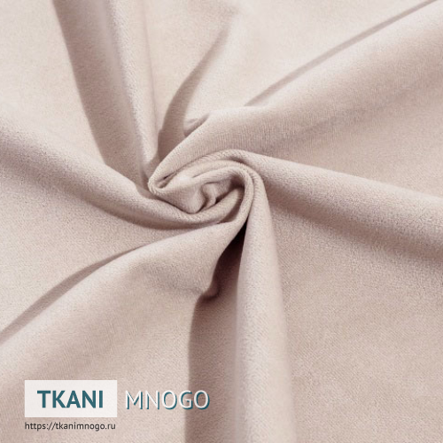 Фото ткани велюра “2” (однотонный белый, розовый)