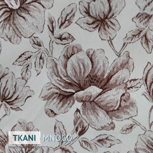 Фото ткани 790-1 - белый цветы. Производитель Китай. Замша крупным планом.